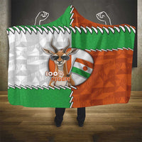 Niger Hooded Blanket Dama Gazelle Waving Flag Funny Style