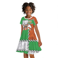 Personalized Niger Kid Short Sleeve Dress Dama Gazelle Waving Flag Funny Style