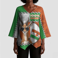 Personalized Niger Kimono Sleeve Blouse Dama Gazelle Waving Flag Funny Style
