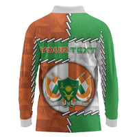 Personalized Niger Long Sleeve Polo Shirt Dama Gazelle Waving Flag Funny Style