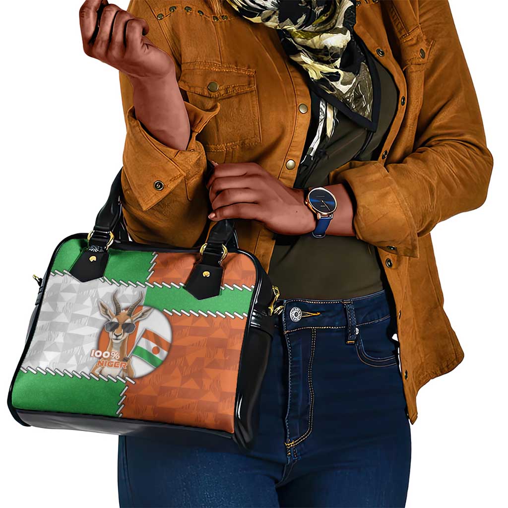 Niger Shoulder Handbag Dama Gazelle Waving Flag Funny Style