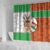 Niger Shower Curtain Dama Gazelle Waving Flag Funny Style