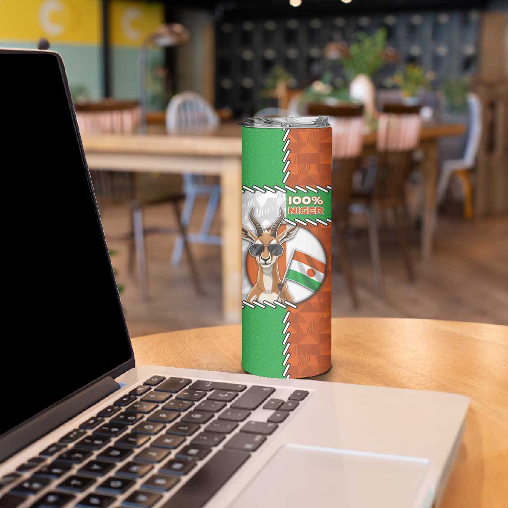 Personalized Niger Skinny Tumbler Dama Gazelle Waving Flag Funny Style