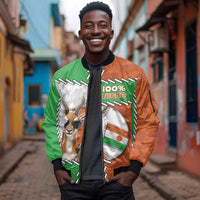 Personalized Niger Sleeve Zip Bomber Jacket Dama Gazelle Waving Flag Funny Style