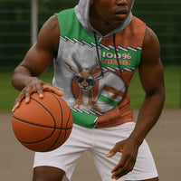 Personalized Niger Sleeveless Hoodie Dama Gazelle Waving Flag Funny Style