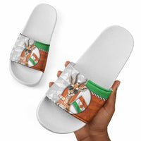 Niger Slide Sandals Dama Gazelle Waving Flag Funny Style
