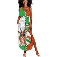 Personalized Niger Summer Maxi Dress Dama Gazelle Waving Flag Funny Style