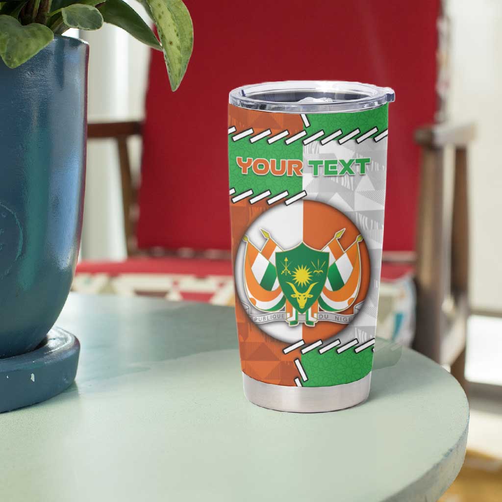 Personalized Niger Tumbler Cup Dama Gazelle Waving Flag Funny Style