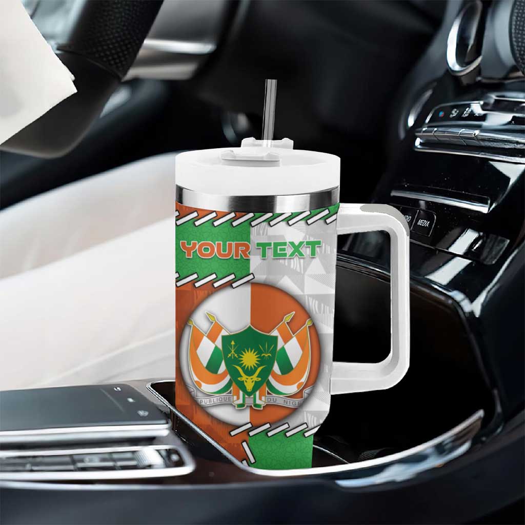Personalized Niger Tumbler With Handle Dama Gazelle Waving Flag Funny Style