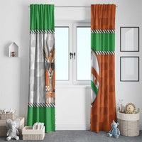 Niger Window Curtain Dama Gazelle Waving Flag Funny Style