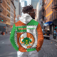Personalized Niger Zip Hoodie Dama Gazelle Waving Flag Funny Style