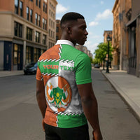 Personalized Niger Zipper Polo Shirt Dama Gazelle Waving Flag Funny Style