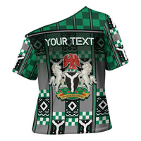 Personalized Nigeria Cross Shoulder Shirt Eagle With Tribal Patterns