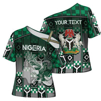 Personalized Nigeria Cross Shoulder Shirt Eagle With Tribal Patterns