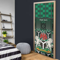 Personalized Nigeria Door Cover Eagle With Tribal Patterns