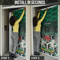 Personalized Nigeria Door Cover Eagle With Tribal Patterns
