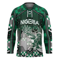Personalized Nigeria Hockey Jersey Eagle With Tribal Patterns