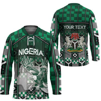 Personalized Nigeria Hockey Jersey Eagle With Tribal Patterns