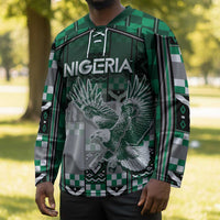 Personalized Nigeria Hockey Jersey Eagle With Tribal Patterns