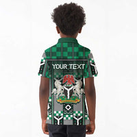 Personalized Nigeria Kid Polo Shirt Eagle With Tribal Patterns