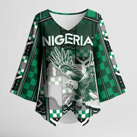 Personalized Nigeria Kimono Sleeve Blouse Eagle With Tribal Patterns