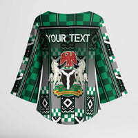 Personalized Nigeria Kimono Sleeve Blouse Eagle With Tribal Patterns