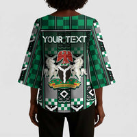 Personalized Nigeria Kimono Sleeve Blouse Eagle With Tribal Patterns
