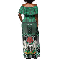 Personalized Nigeria Off Shoulder Maxi Dress Eagle With Tribal Patterns