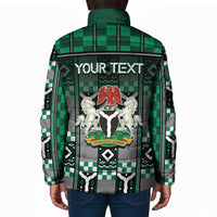Personalized Nigeria Padded Jacket Eagle With Tribal Patterns