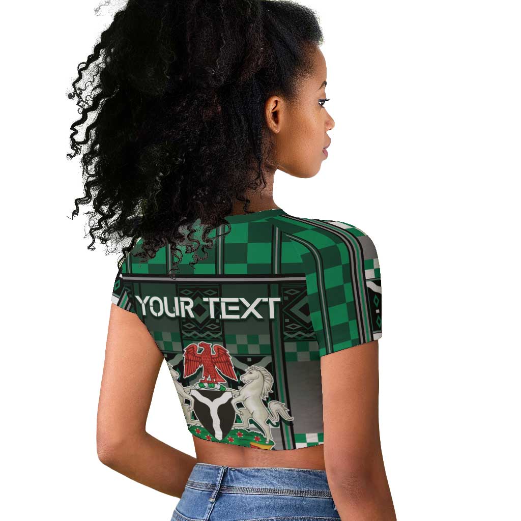 Personalized Nigeria Raglan Cropped T shirt Eagle With Tribal Patterns