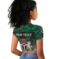 Personalized Nigeria Raglan Cropped T shirt Eagle With Tribal Patterns
