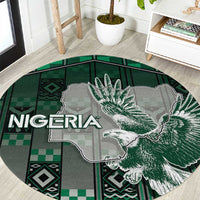 Nigeria Round Carpet Eagle With Tribal Patterns