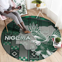 Nigeria Round Carpet Eagle With Tribal Patterns