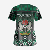 Personalized Nigeria Scrub Top Eagle With Tribal Patterns