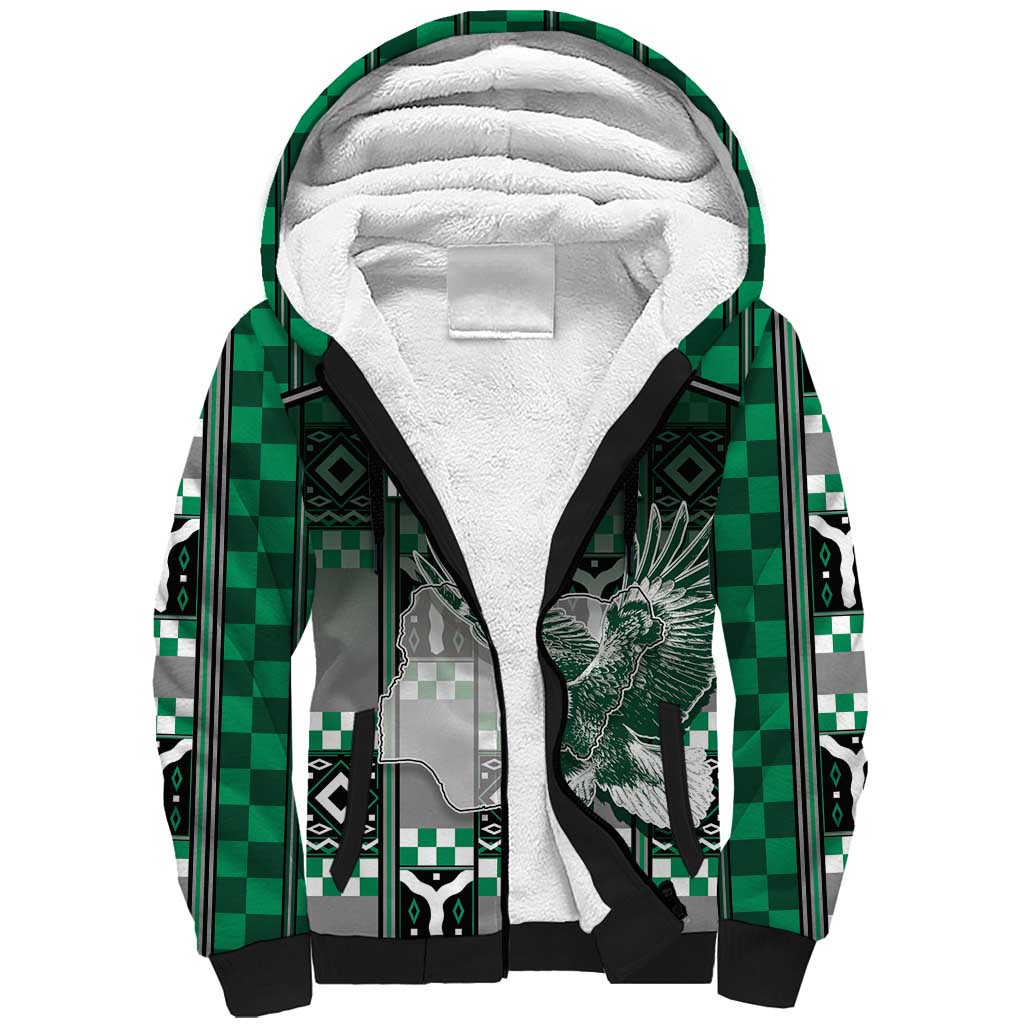 Personalized Nigeria Sherpa Hoodie Eagle With Tribal Patterns