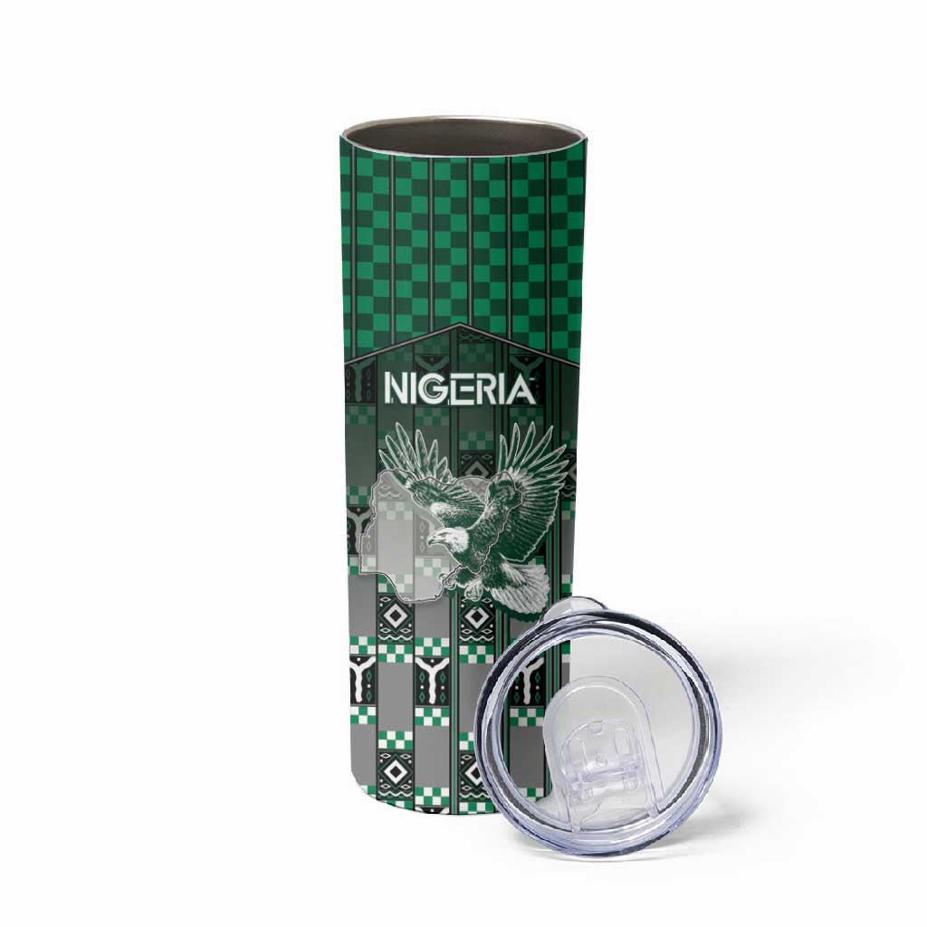 Personalized Nigeria Skinny Tumbler Eagle With Tribal Patterns
