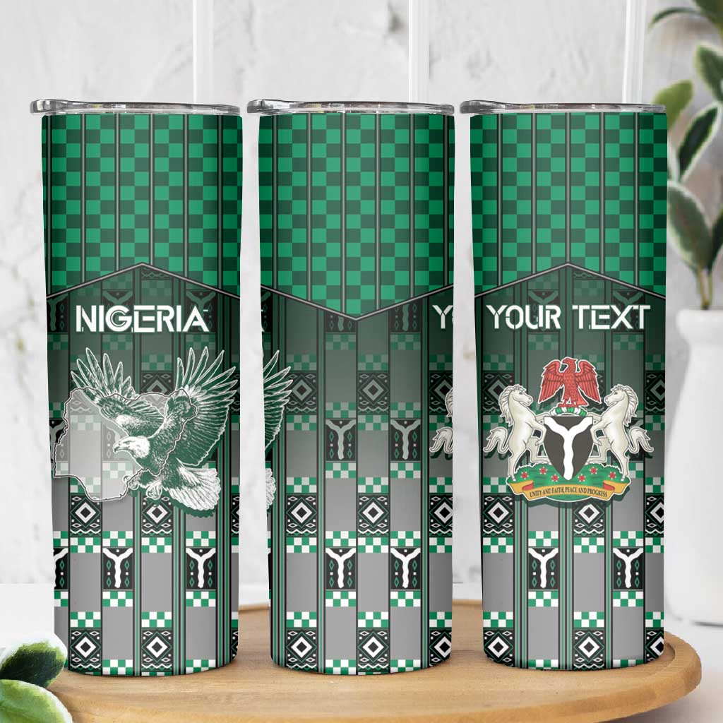 Personalized Nigeria Skinny Tumbler Eagle With Tribal Patterns