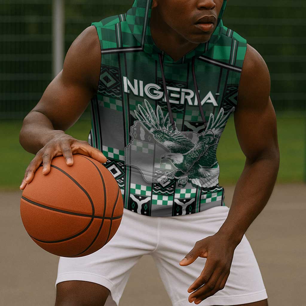 Personalized Nigeria Sleeveless Hoodie Eagle With Tribal Patterns
