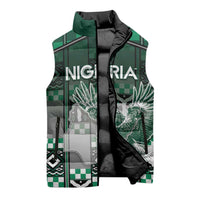 Personalized Nigeria Sleeveless Puffer Jacket Eagle With Tribal Patterns