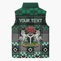 Personalized Nigeria Sleeveless Puffer Jacket Eagle With Tribal Patterns