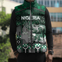 Personalized Nigeria Sleeveless Puffer Jacket Eagle With Tribal Patterns