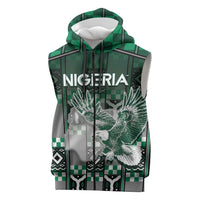 Personalized Nigeria Sleeveless Zip Hoodie Eagle With Tribal Patterns