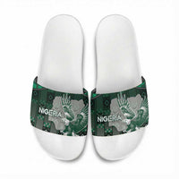 Nigeria Slide Sandals Eagle With Tribal Patterns