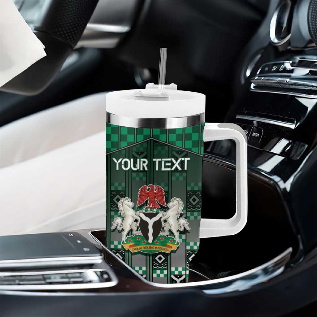 Personalized Nigeria Tumbler With Handle Eagle With Tribal Patterns
