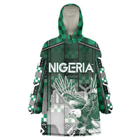 Personalized Nigeria Wearable Blanket Hoodie Eagle With Tribal Patterns