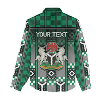 Personalized Nigeria Women Casual Shirt Eagle With Tribal Patterns