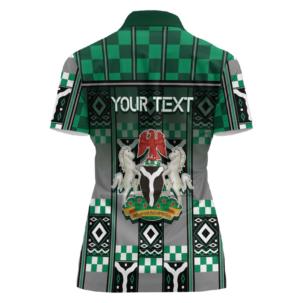 Personalized Nigeria Women Polo Shirt Eagle With Tribal Patterns