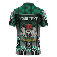 Personalized Nigeria Zipper Polo Shirt Eagle With Tribal Patterns