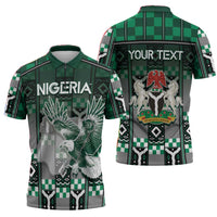 Personalized Nigeria Zipper Polo Shirt Eagle With Tribal Patterns