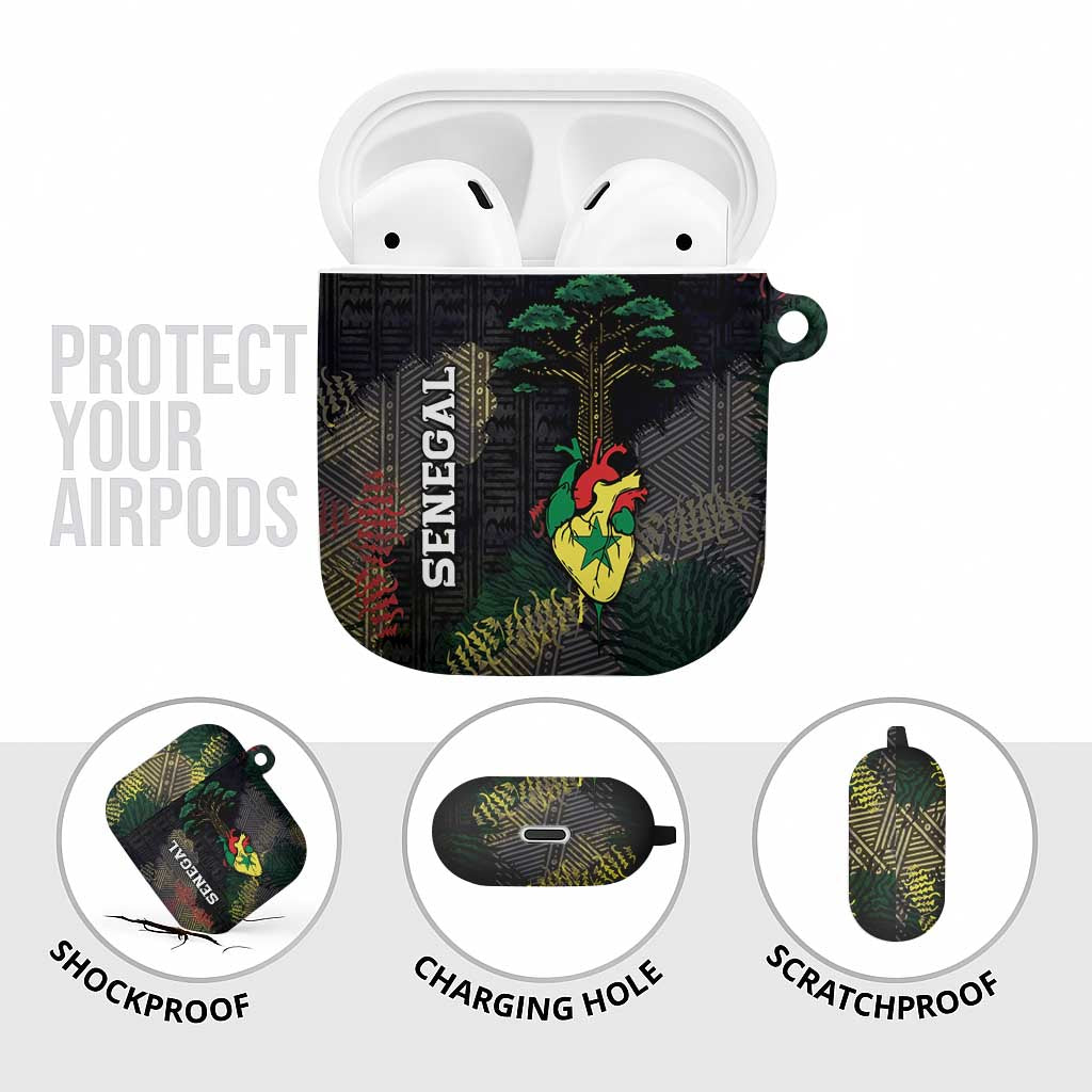 Senegal AirPods Case Heart Baobab Art Grunge Style